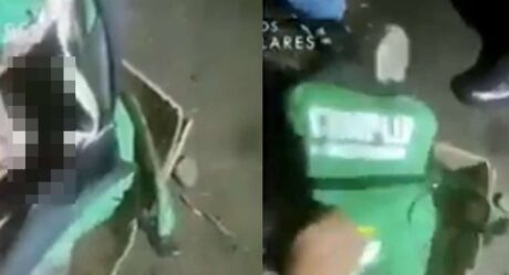 VIDEO: Ebrio pasea cabeza humana en mochila