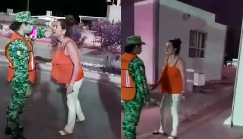 VIDEO-Mujer-insulta-y-cachetea-a-elemento-de-Guardia-Nacional