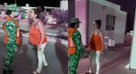 VIDEO: Mujer insulta y cachetea a elemento de Guardia Nacional