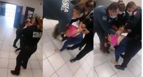 Investigarán a policías por someter a mujer agresiva