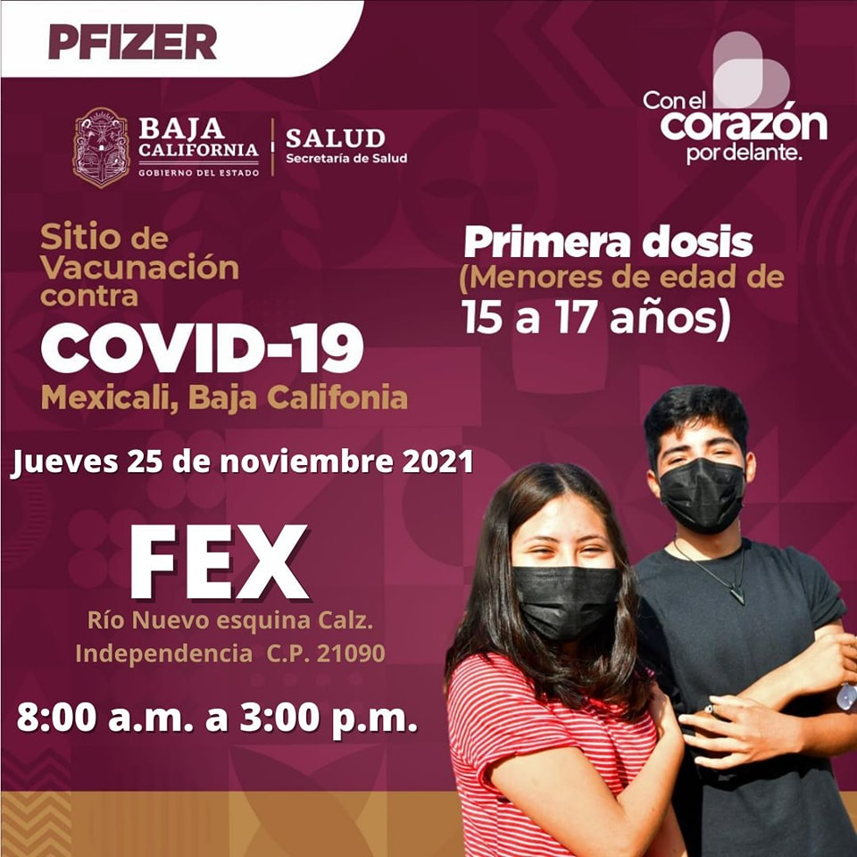 PUNTOS DE VACUNACIóN COVID-19 PARA MENORES DE 15 A 17 AñOS EN BC