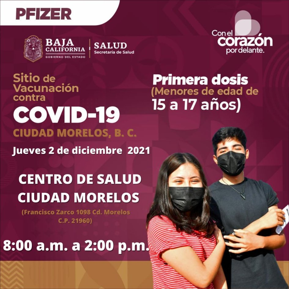 CONTINúA VACUNACIóN COVID-19 PARA MENORES DE EDAD Y ADULTOS