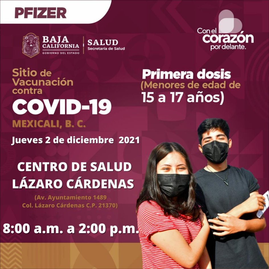 CONTINúA VACUNACIóN COVID-19 PARA MENORES DE EDAD Y ADULTOS