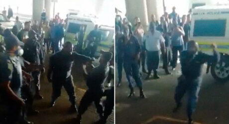 VIDEO: Policía usa Kung-Fu para enfrentar a compañeros