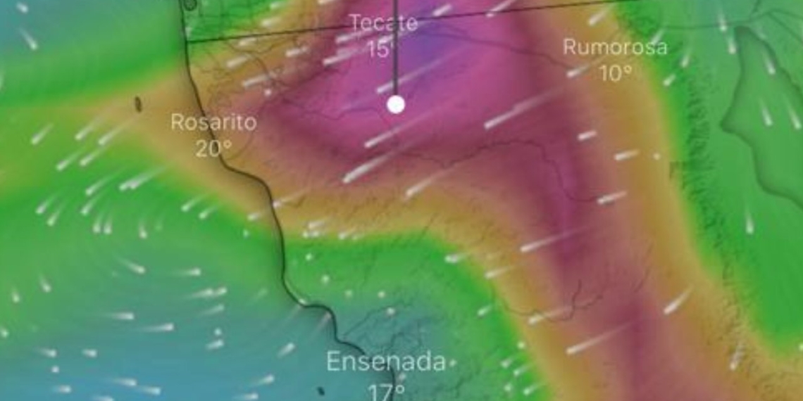 VIENTOS DE SANTA ANA INTENSOS EN LAS PARTES ALTAS DE TIJUANA Y TECATE