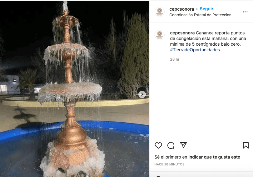 SE CONGELA SONORA, -5 GRADOS SE REGISTRARON EN CANANEA