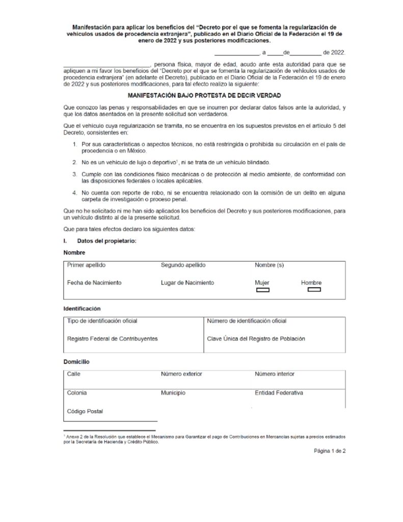 OFICIAL: MODIFICAN DECRETO PARA REGULARIZAR AUTOS CHOCOLATE OFICIAL: MODIFICAN DECRETO PARA REGULARIZAR AUTOS CHOCOLATE