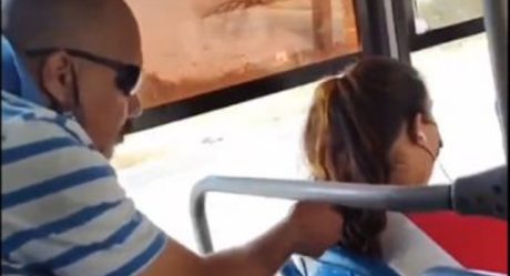 VIDEO: Exhiben a presunto acosador de mujer en camión