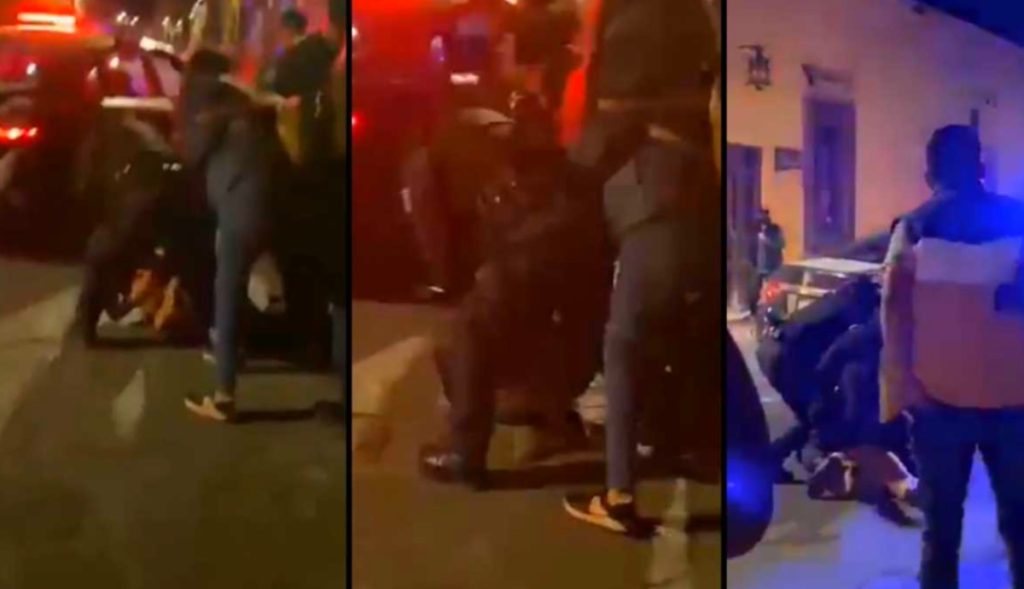VIDEO-Policías-golpean-y-arrastran-de-cabellos-a-mujeres-frente-a-bar
