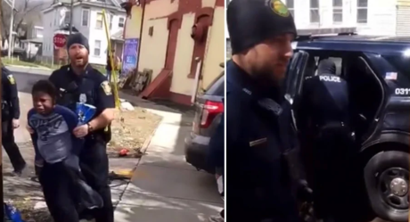 VIDEO: Niño roba bolsa de papas y es detenido por la policía