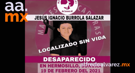 Localizan sin vida a joven desaparecido en Hermosillo