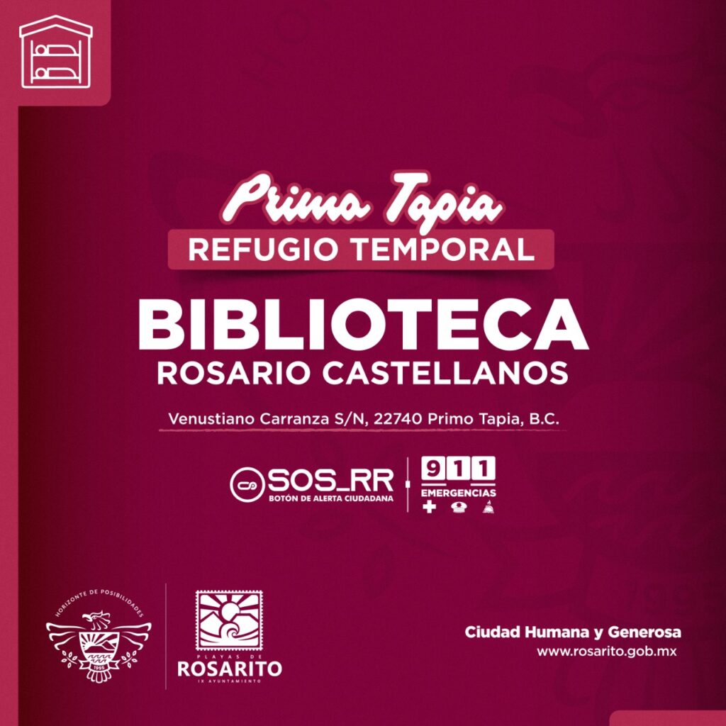 Rosarito-habilitan-refugio-temporal-biblioteca-Rosario-Castellanos-Primo-Tapia