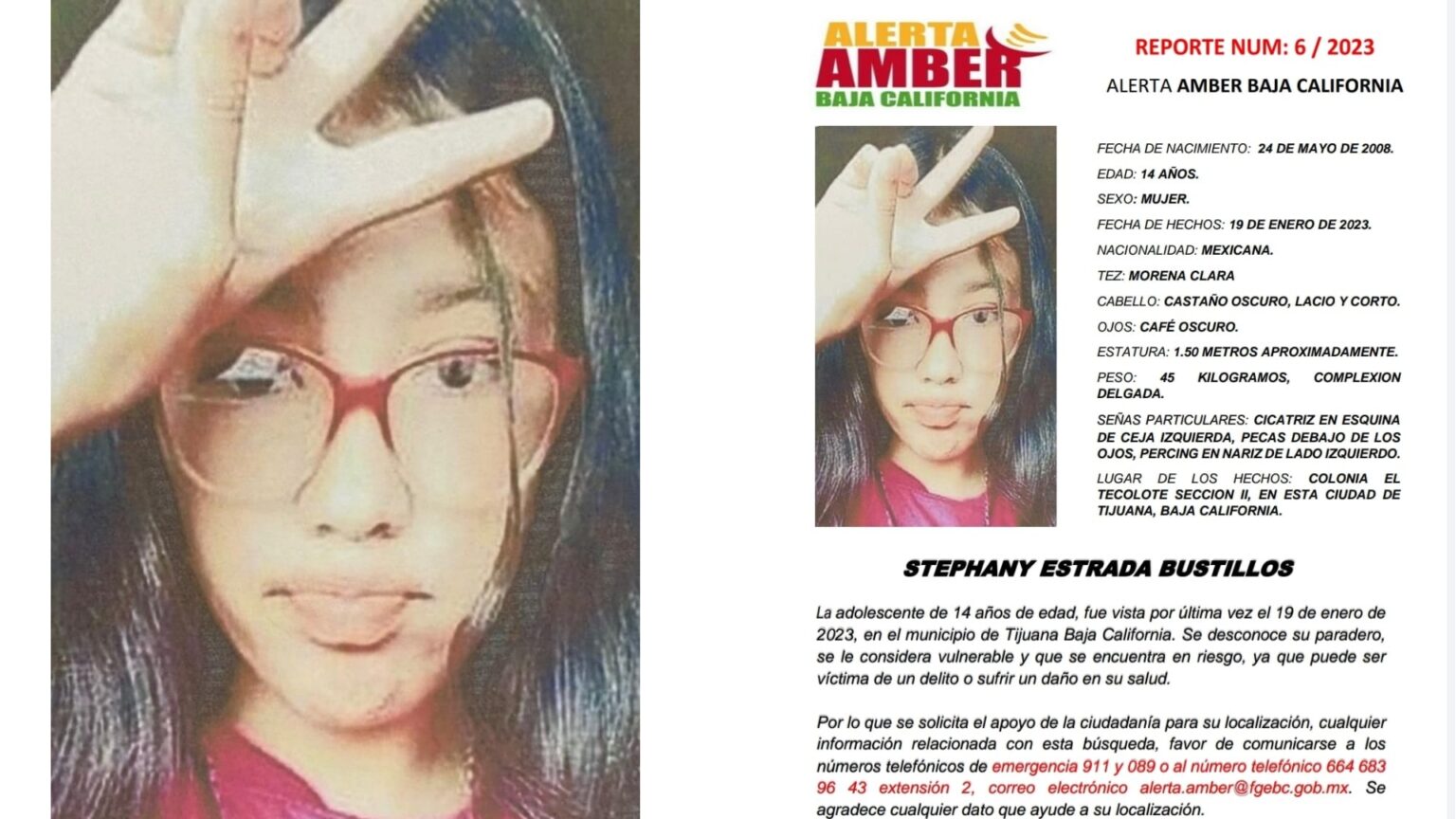 Activan Alerta Amber Para Localizar A Stephany Estrada Policiaca