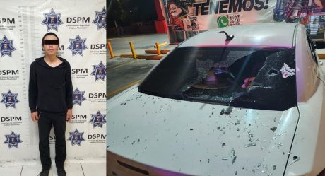 Detienen a joven de 24 años por destrozar auto de su madre