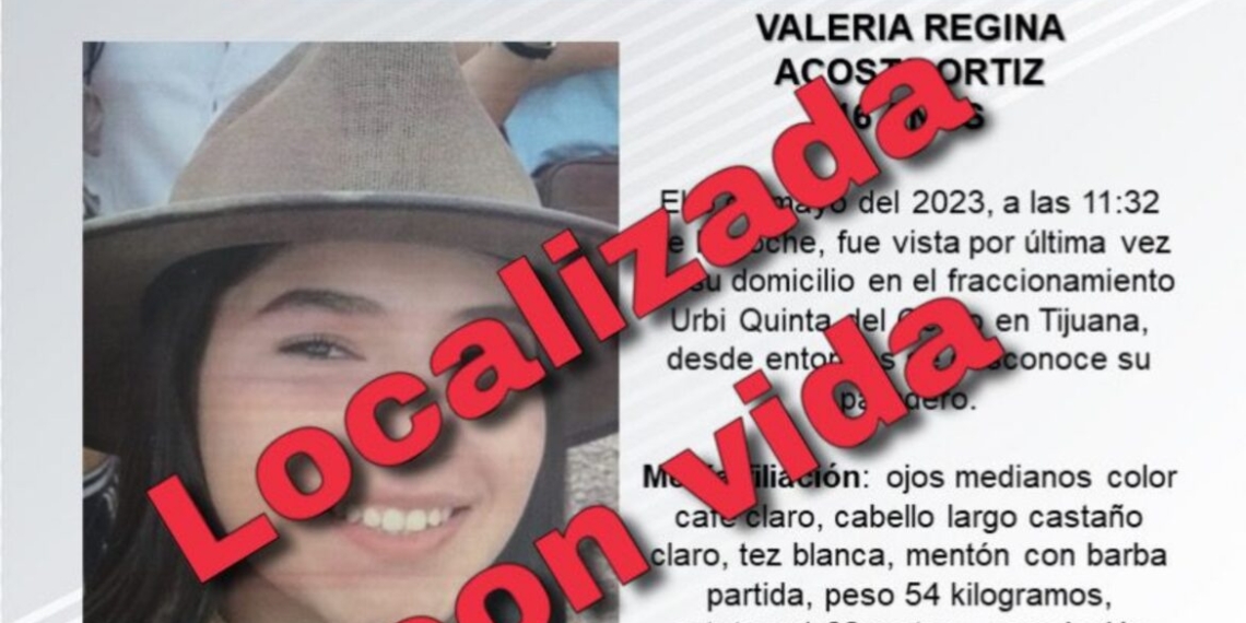 Localizan con vida a Valeria, estaba desaparecida