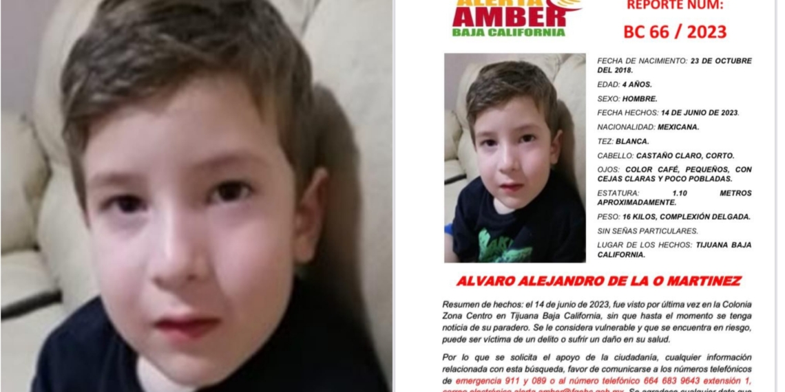 Activan Alerta Amber por el niño Álvaro de la O