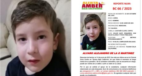 Activan Alerta Amber por el niño Álvaro de la O