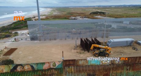 Avanzan los trabajos del muro fronterizo en Playas de Tijuana