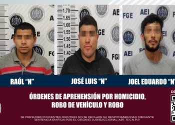 Tres sujetos son detenidos con orden de aprehensión por homicidio y robo