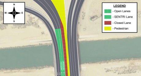 Anuncian cierre temporal de un carril en la Garita de Calexico East