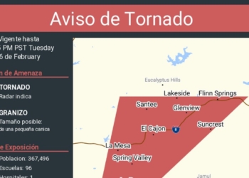 Lluvias azotan San Diego con inusual alerta de tornado