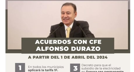 CFE amplía subsidio de verano en Sonora; habrá tarifas más baratas