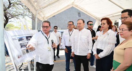 Gobernador Durazo supervisa avance de Centro de Mezclas en Clínica 14 del IMSS