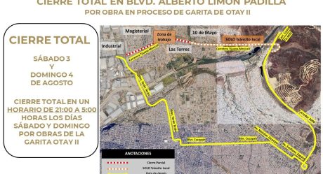 Habrá cierre total en bulevar Alberto Limón Padilla por obra de Sedena