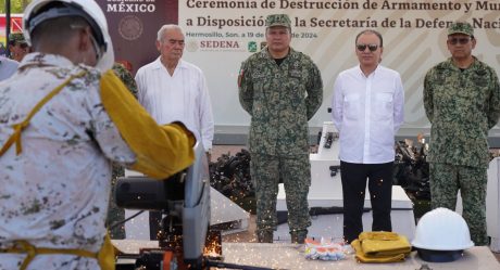 Encabeza Gobernador Durazo acciones de combate a la delincuencia con destrucción de armamento