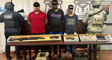 Detienen a tres presuntos delincuentes en el Valle de Mexicali