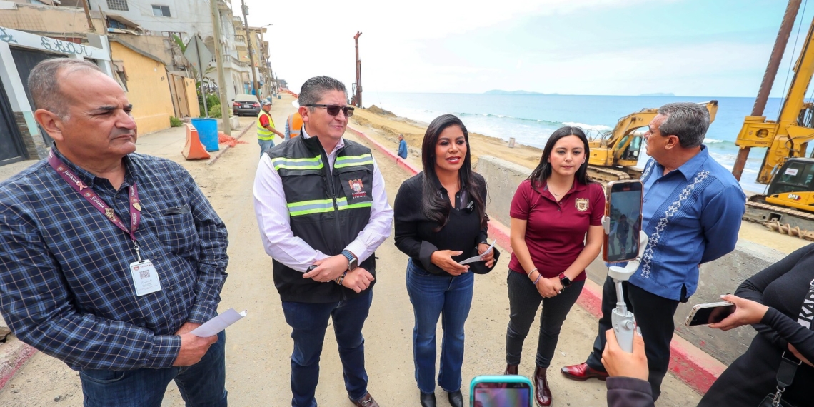 Supervisa alcaldesa Montserrat Caballero avances en obra del malecón de Playas de Tijuana