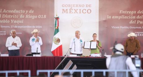 Pueblos yaquis reconocen a presidente López Obrador y a gobernador Durazo y agradecen continuidad de Plan de Justicia a presidenta Sheinbaum