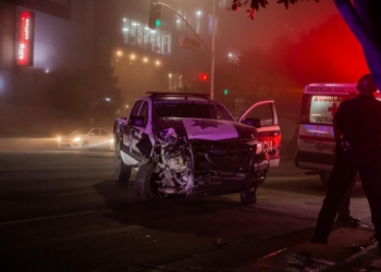 Patrulla de la policía municipal sufre accidente