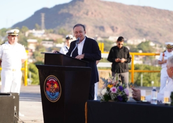 Gobernador Durazo potencia al Puerto de Guaymas con primer barco para mantenimiento de rutas marítimas en México