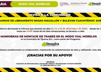 SIDURT anuncia ajustes de circulación por obras en el Nodo Morelos