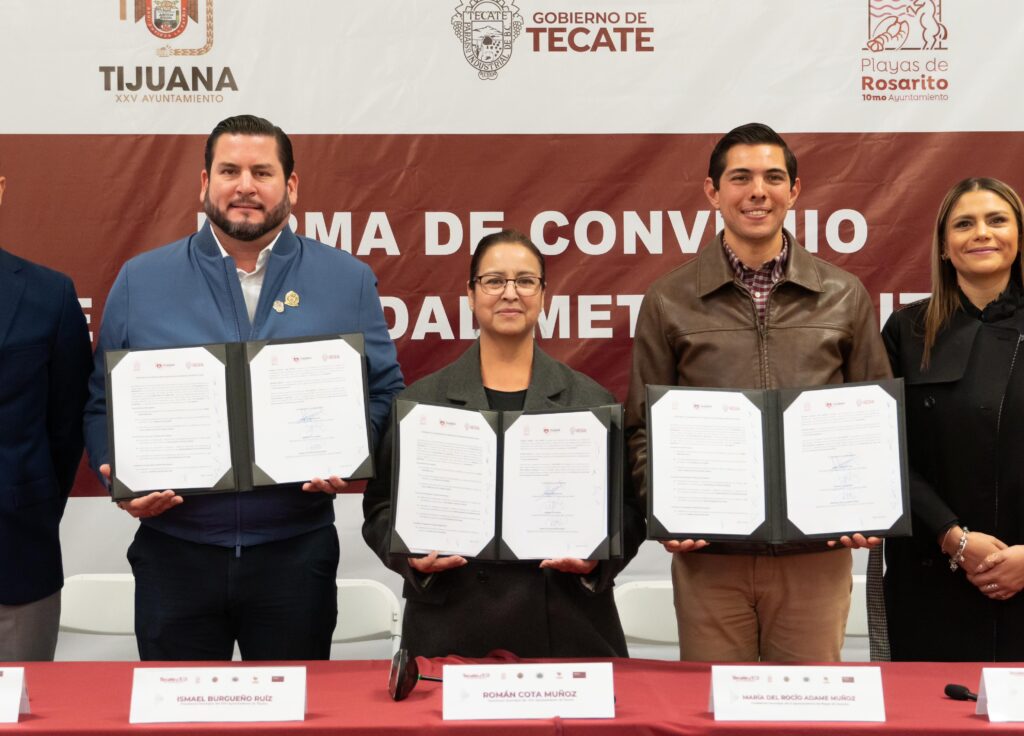 Alcaldes de Tijuana, Tecate y Rosarito firman convenios de coordinación metropolitana para la seguridad