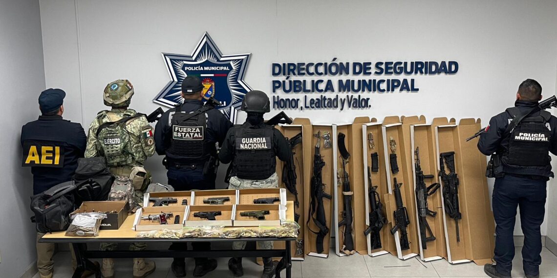 Grupo de Coordinación Interinstitucional asegura armas, cargadores, cartuchos y vehículos: SSCBC