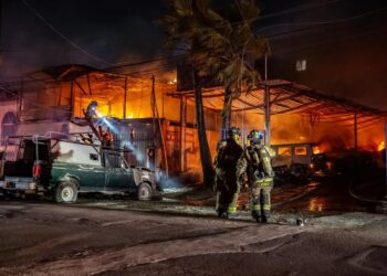 Chispas de un poste de luz provocaron un intenso incendio en el Lago