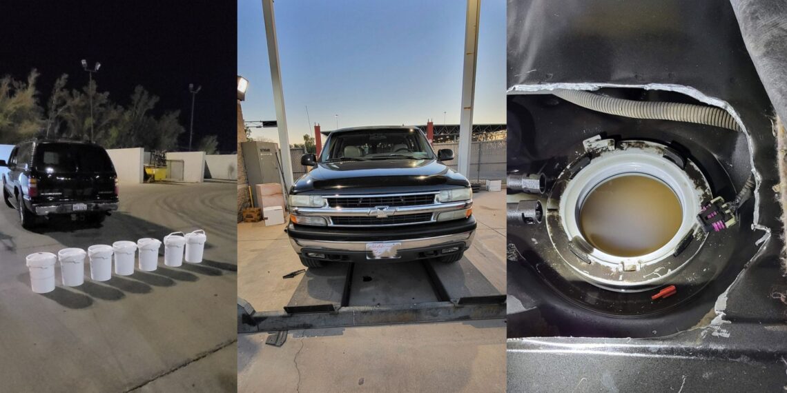 Agentes CBP detienen a dos personas que llevaban metanfetamina líquida en el tanque de gasolina