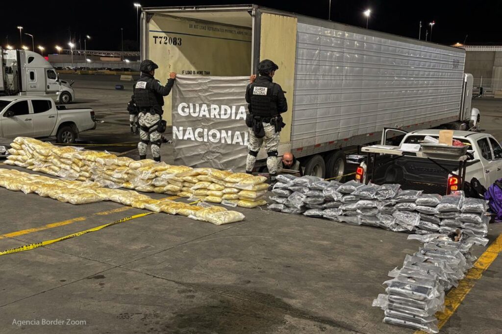 Interceptan tráiler de tomates proveniente de Sinaloa con casi 600 kilos de droga